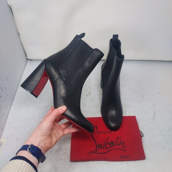 Christian Louboutin Black Leather Turelastic Chelsea Boot - Picture 1 of 16